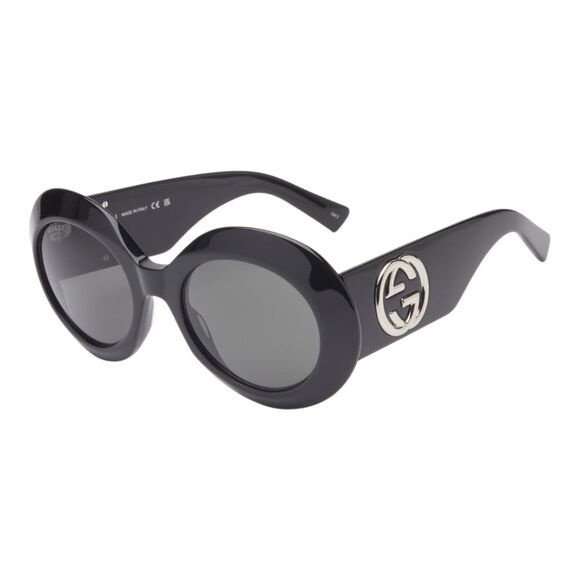 Gucci Designer Round Black Mystery New Original Logo Sunglasses - Picture 3 of 12